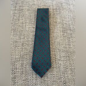 Strathmore Green Neck Tie Adult Mens Paisley 100% Silk